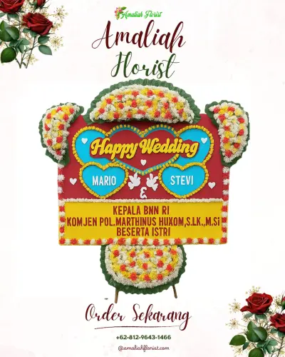 Karangan Papan Bunga Pernikahan di Baiya